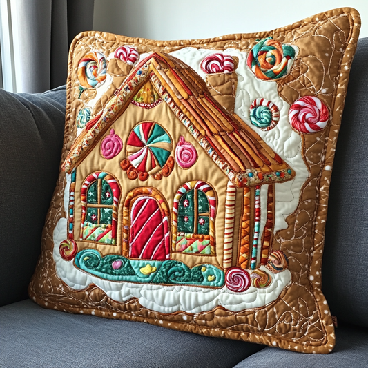 Gingerbread House DAI111124569 Quilted Pillow Case