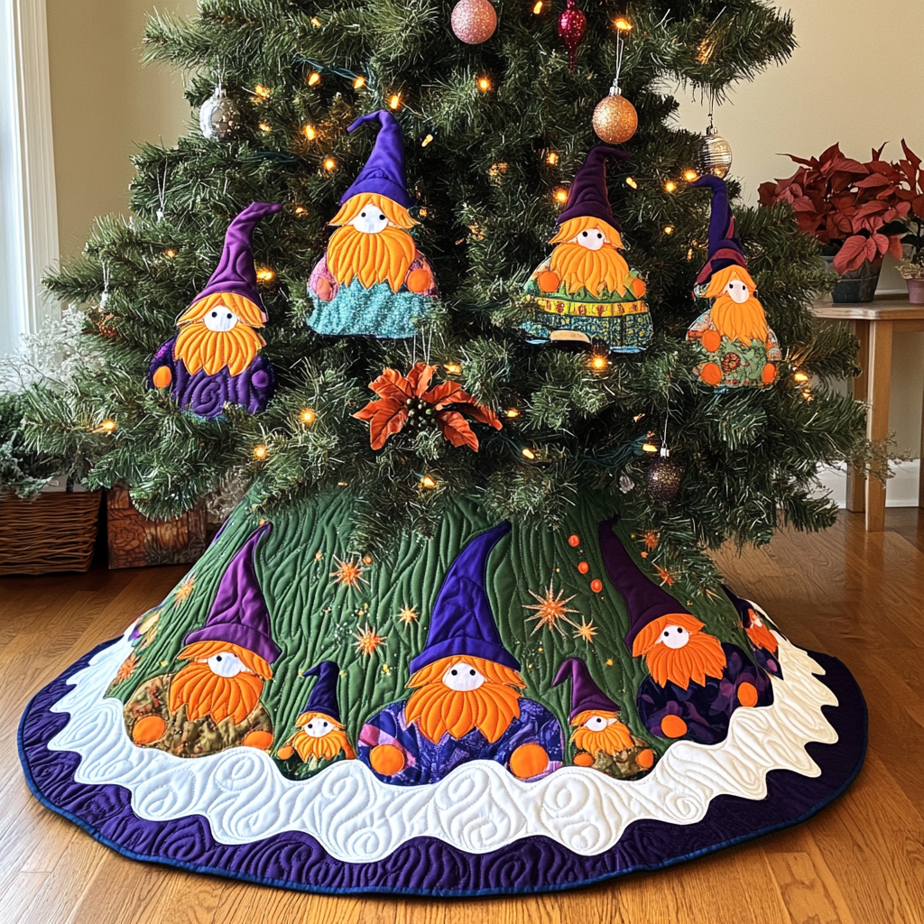 Halloween Gnome DAI230924065 Quilted Tree Skirt