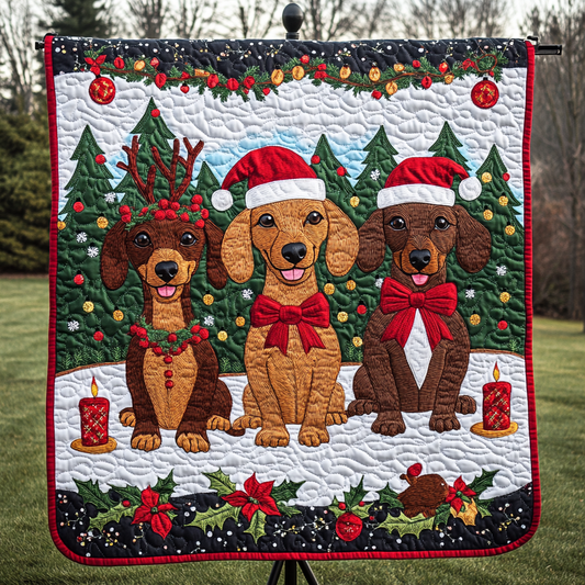 Christmas Dachshund TAI091024080 Quilt Blanket