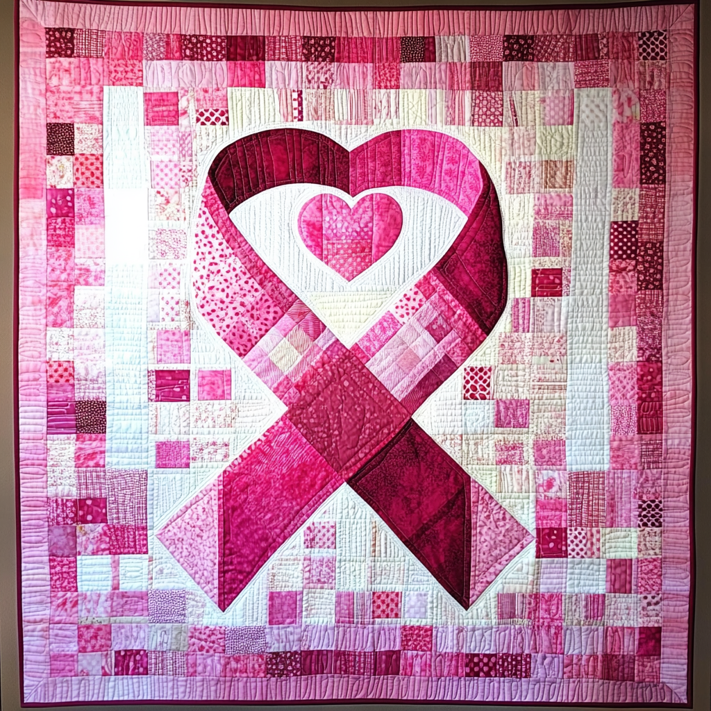 Heart Ribbon TAI101224124 Quilt Blanket