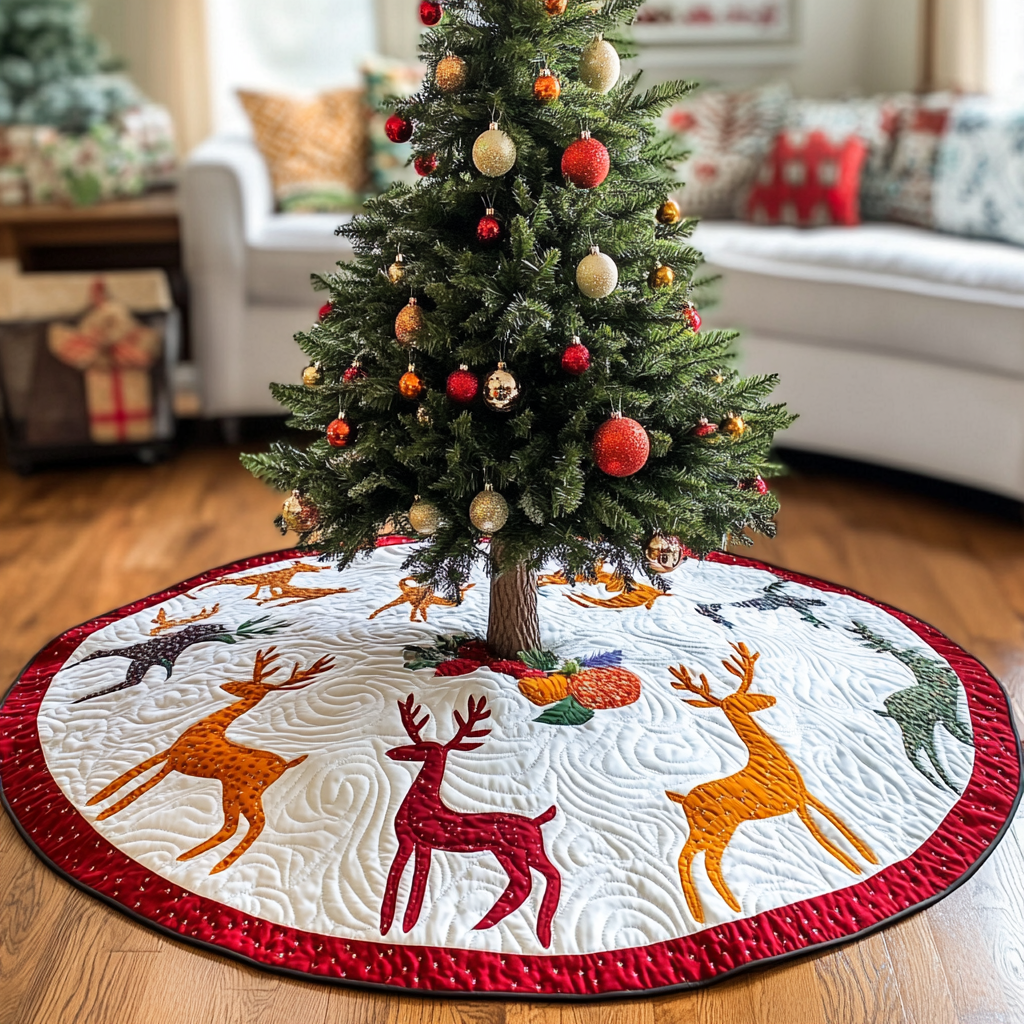 Reindeer DAI040924153 Quilted Tree Skirt