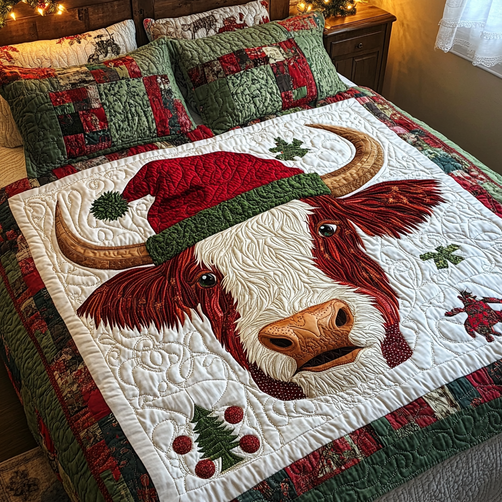 Christmas Highland Cow DAI181124025 Quilt Bedding Set