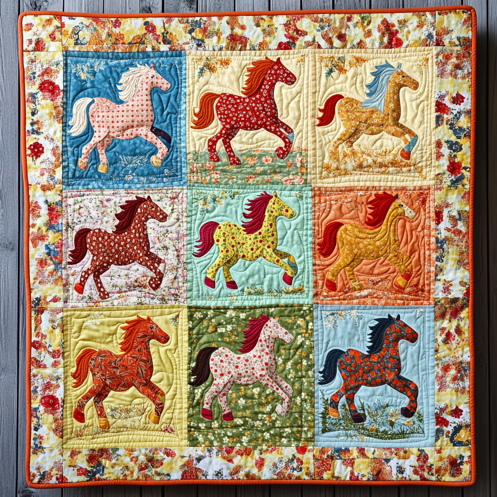 Horse DAI080824018 Quilt Blanket