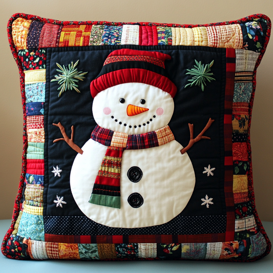 Christmas Snowman TAI130824250 Quilted Pillow Case