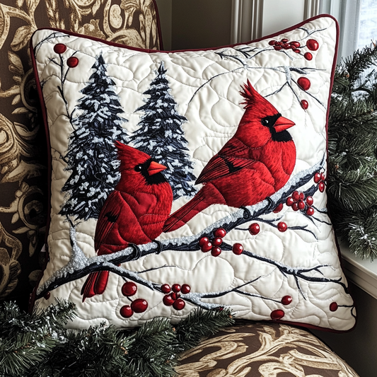 Christmas Cardinal TAI181024393 Quilted Pillow Case