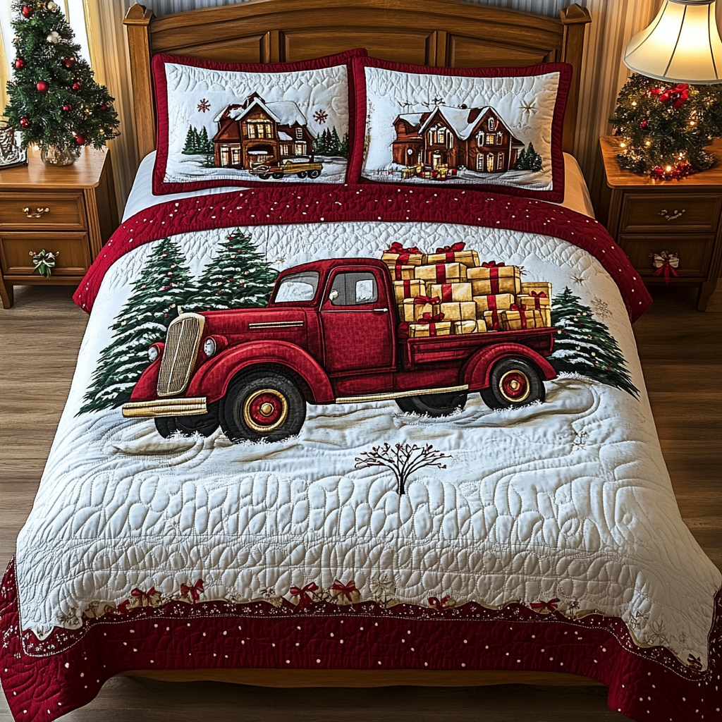 Christmas Truck TAI201124342 Quilt Bedding Set