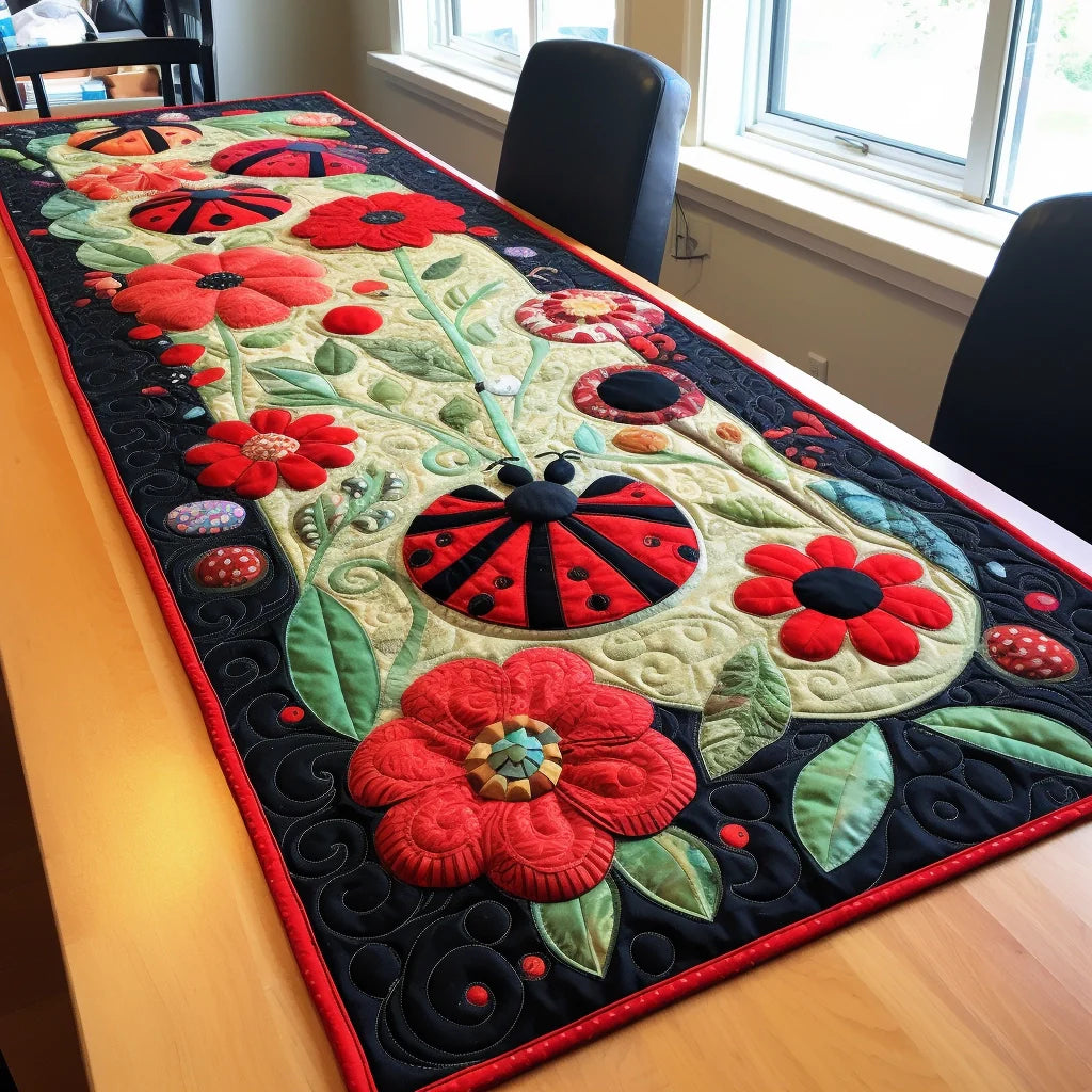 Lady Bug TAI201223075 Quilted Table Runner