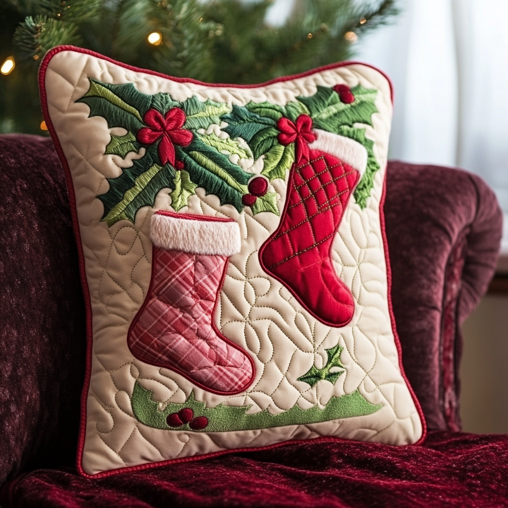 Christmas Stocking DAI231124121 Quilted Pillow Case