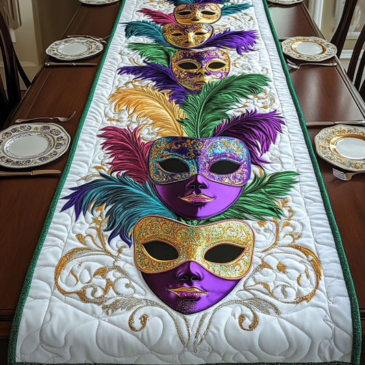 Mardi Gras DAI200125314 Quilted Table Runner