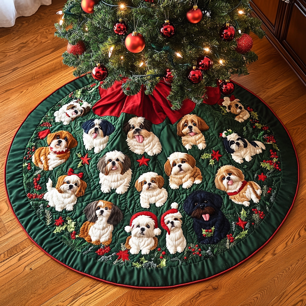 Shih Tzu TAI111124408 Quilted Tree Skirt