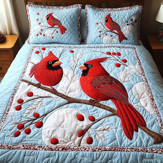 Winter Cardinal TAI201124145 Quilt Bedding Set