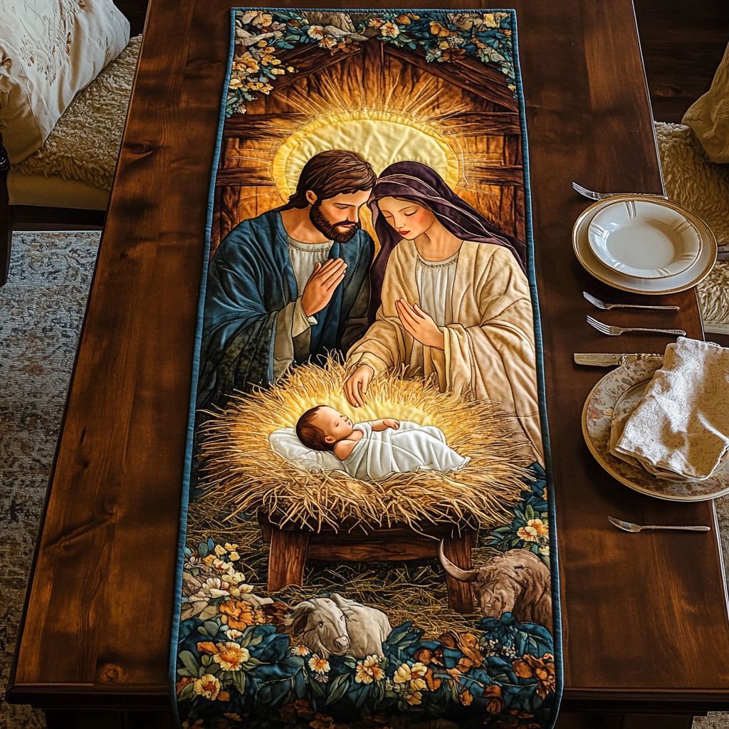 Nativity TAI041024266 Quilted Table Runner