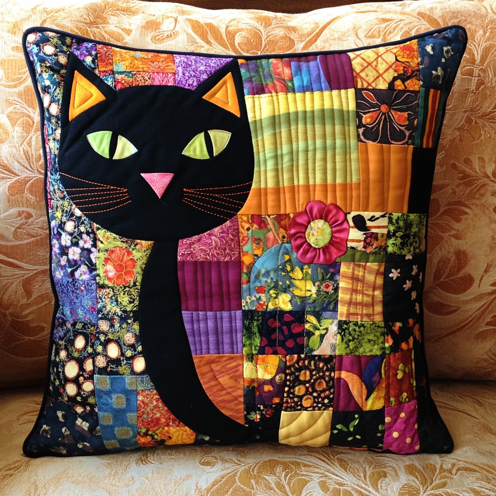 Cat TAI130824191 Quilted Pillow Case