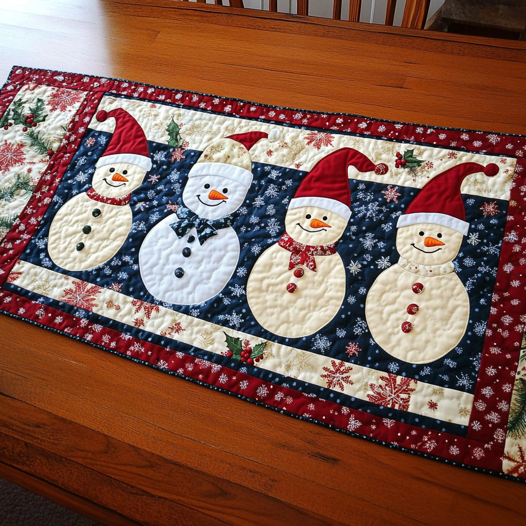 Christmas Snowman TAI040924360 Quilted Table Runner