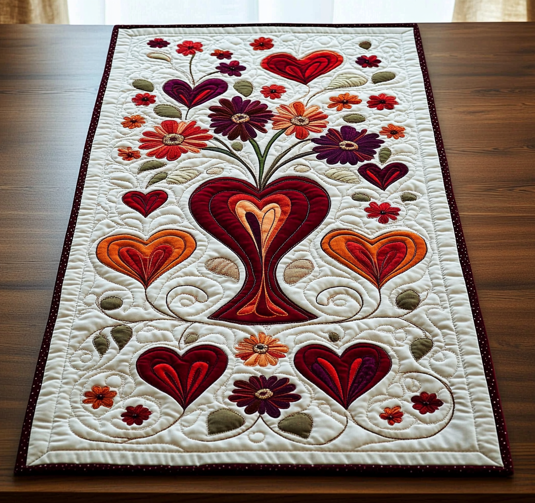 Heartroot Tree DAI040225430 Quilted Table Runner