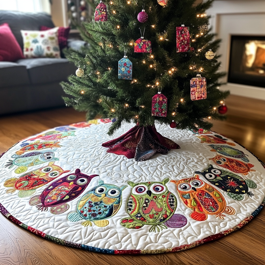 Owl DAI040924170 Quilted Tree Skirt