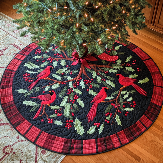 Christmas Cardinal TAI091024286 Quilted Tree Skirt