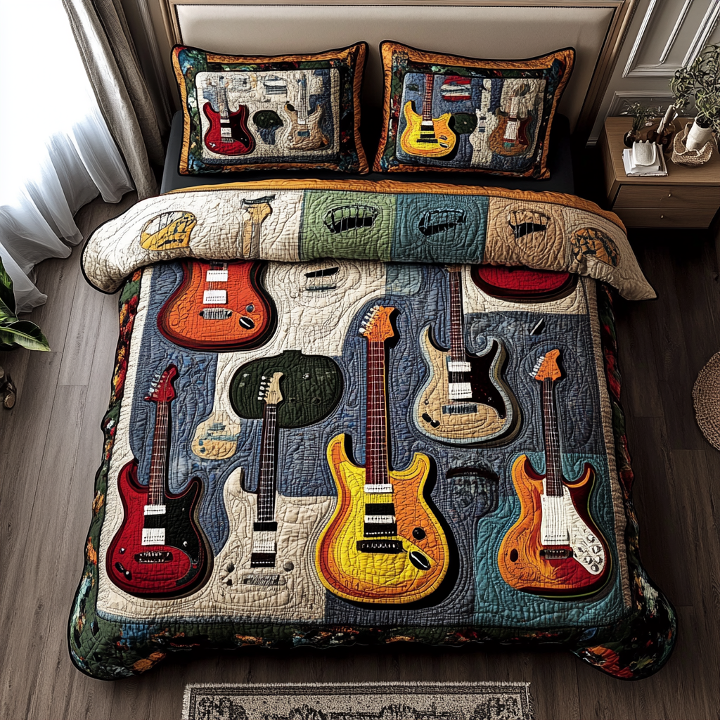 Guitar TAI181024130 Quilt Bedding Set