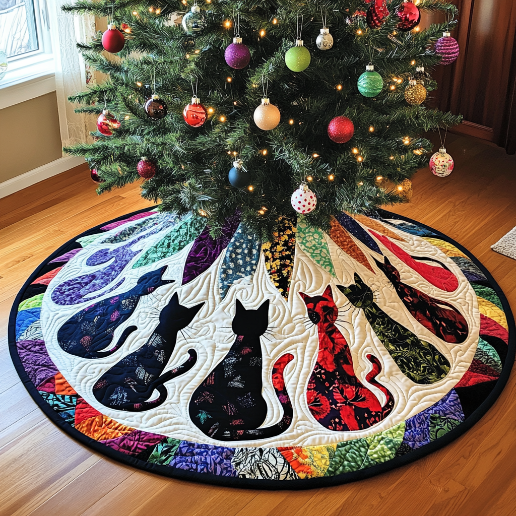 Cats TAI041024037 Quilted Tree Skirt