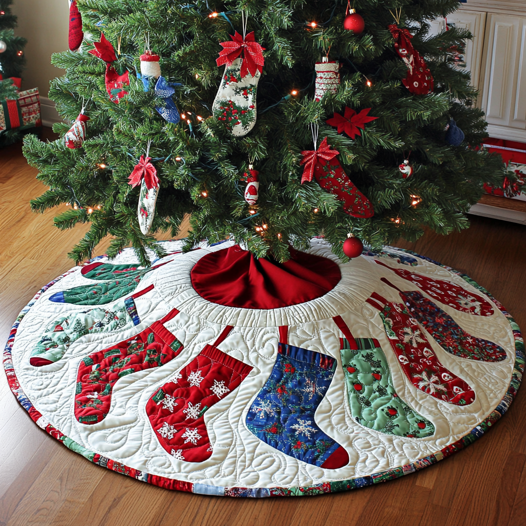 Christmas Stocking DAI040924082 Quilted Tree Skirt