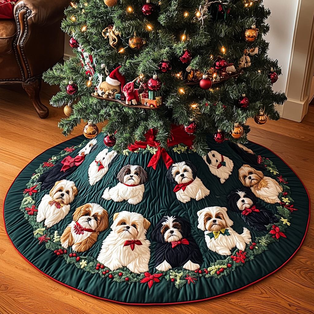 Shih Tzu TAI111124397 Quilted Tree Skirt