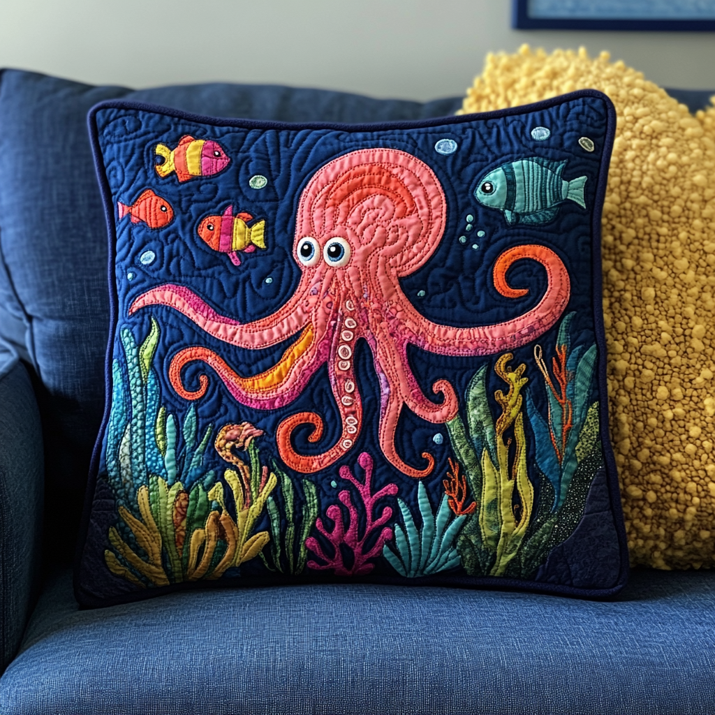 Octopus DAI110225318 Quilted Pillow Case