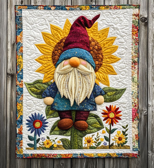 Sunflower Gnome DAI241224478 Quilt Blanket