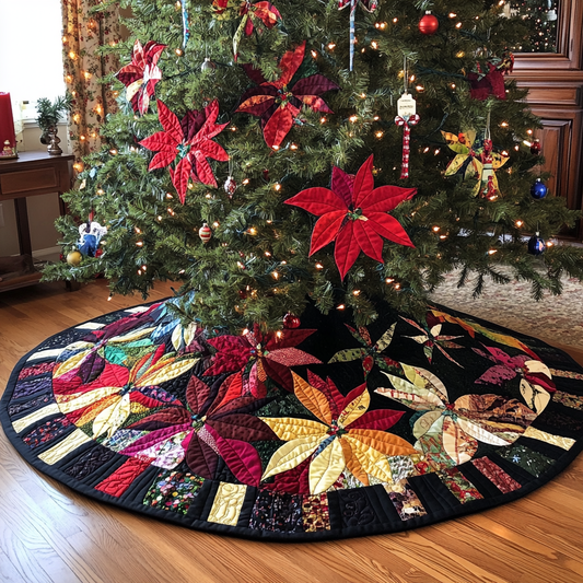 Christmas Poinsettia TAI021024136 Quilted Tree Skirt