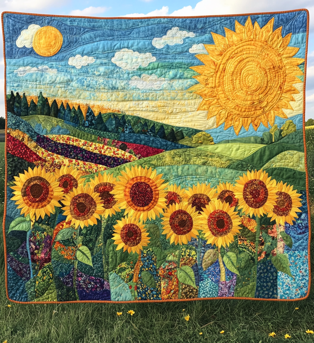 Sunflower Garden DAI040225131 Quilt Blanket