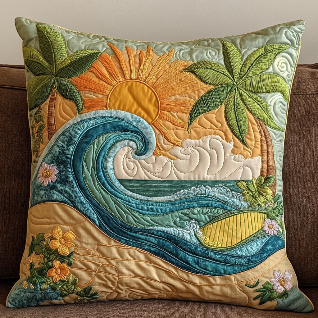 Sunset Beach DAI090125341 Quilted Pillow Case