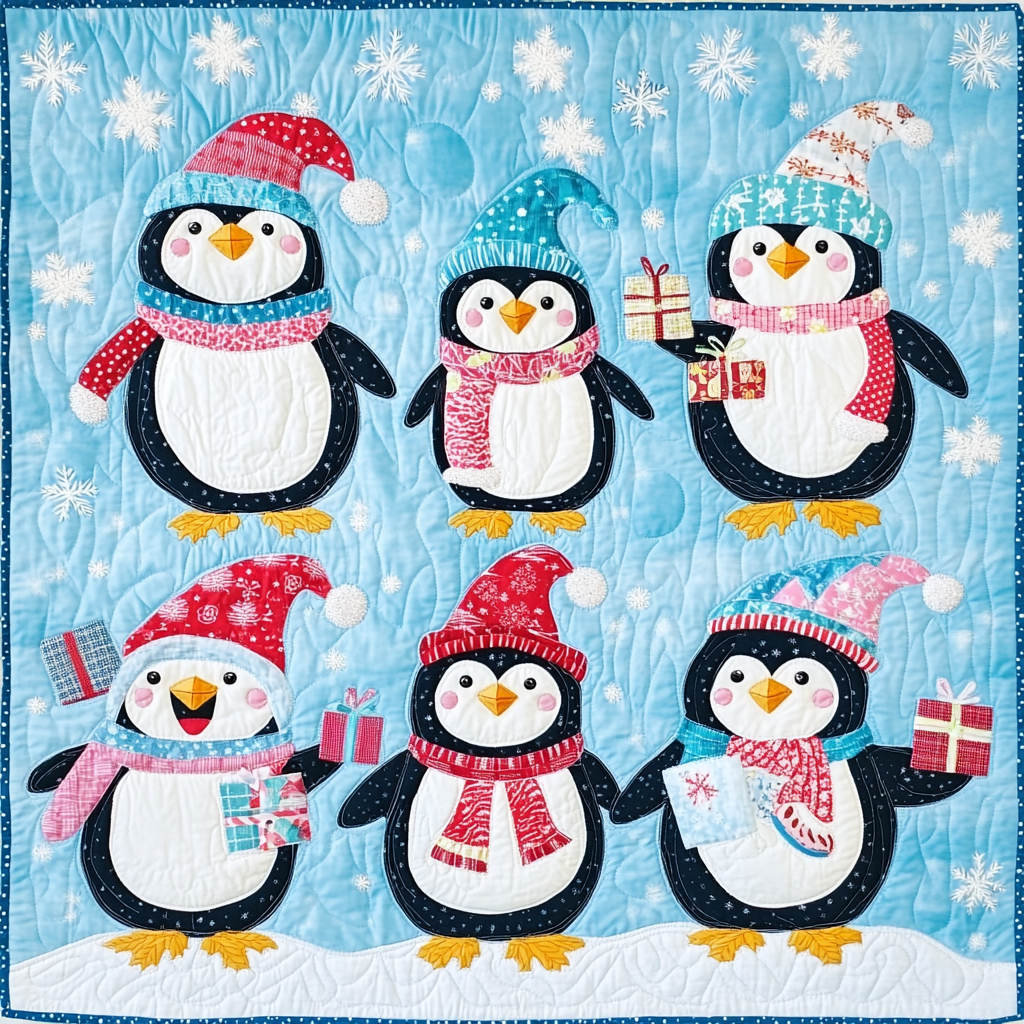 Christmas Penguin TAI201124402 Quilt Blanket