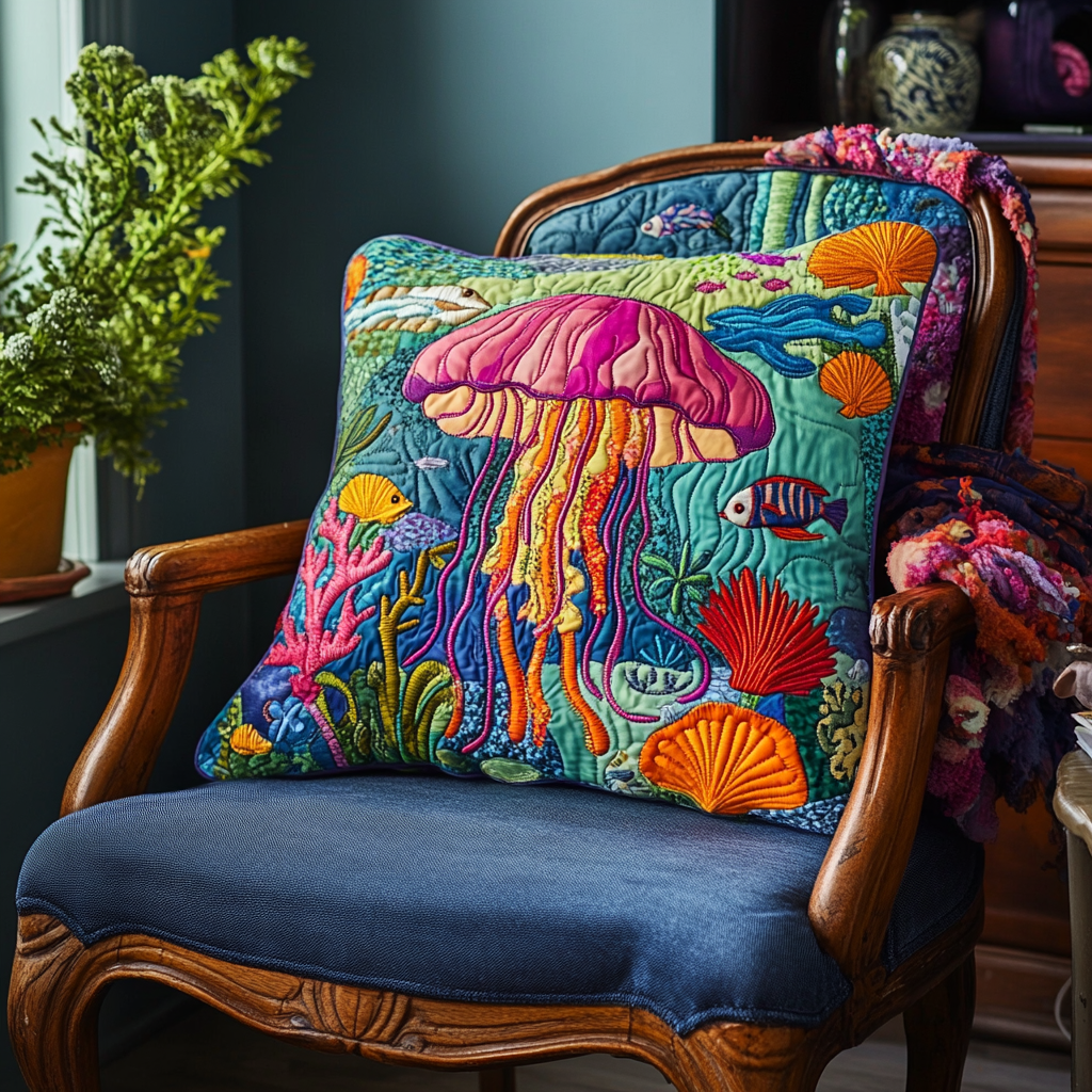 Jellyfish DAI171224139 Quilted Pillow Case