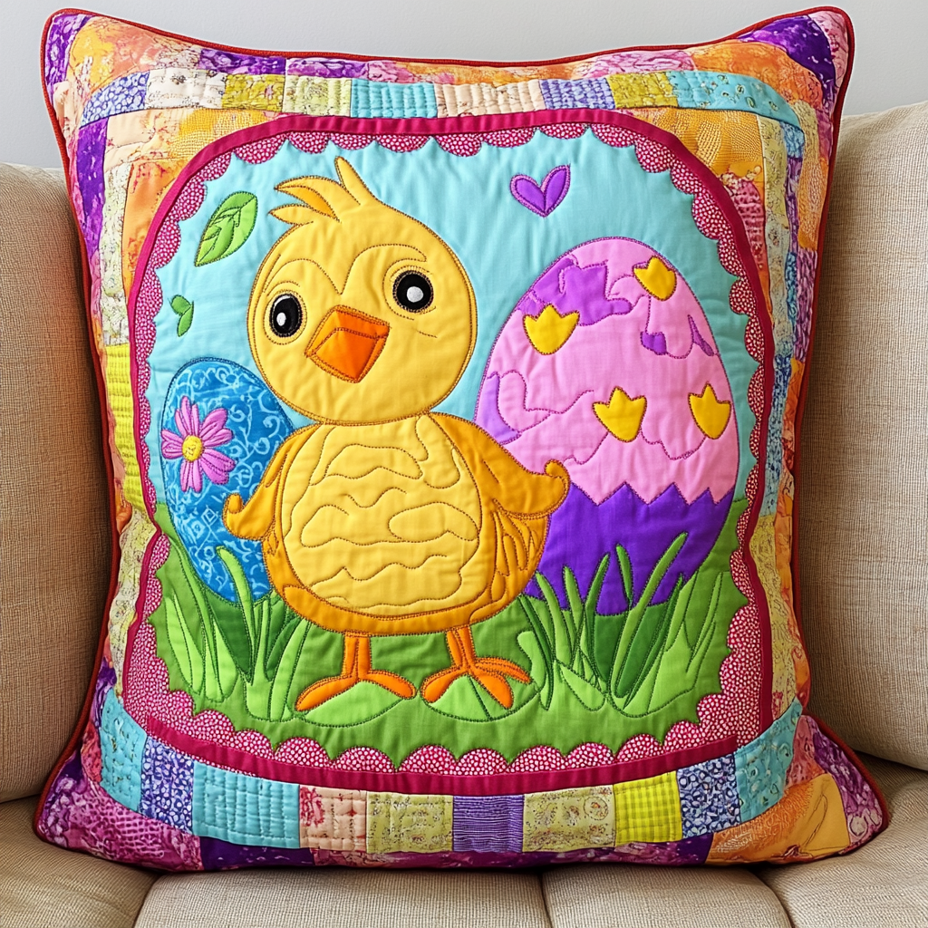 Easter Chick And Egg DAI301224125 Quilted Pillow Case