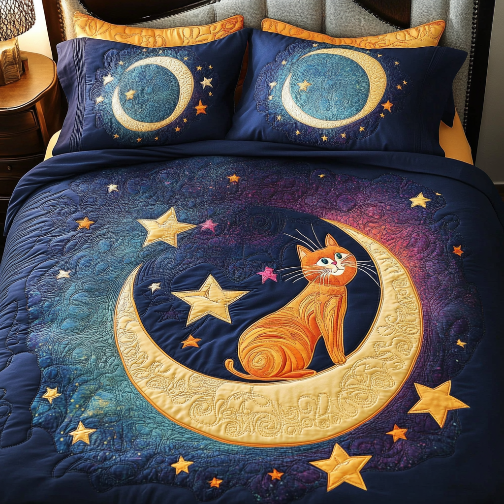 Celestial Cat DAI301224222 Quilt Bedding Set