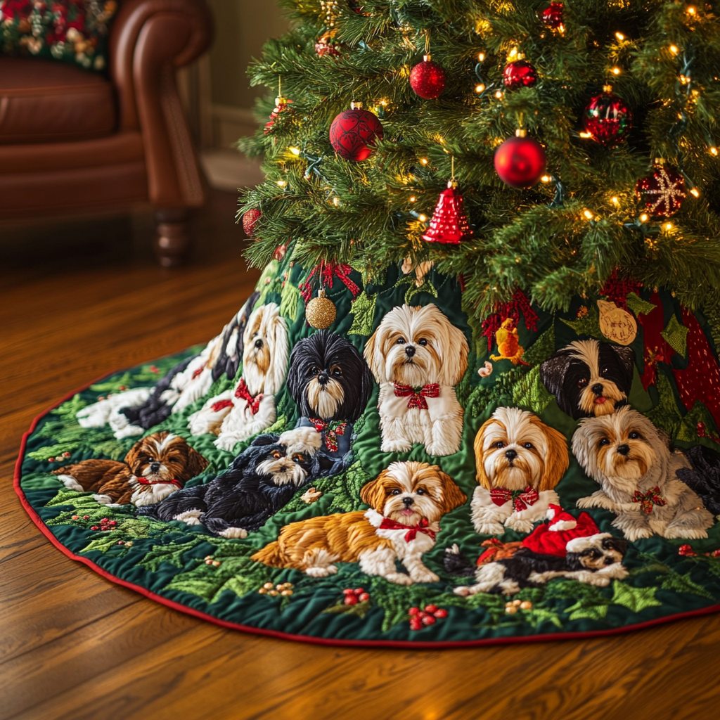 Shih Tzu TAI111124393 Quilted Tree Skirt