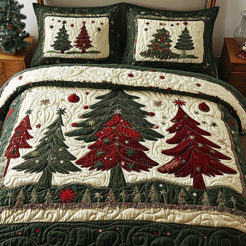 Christmas Tree TAI141124213 Quilt Bedding Set