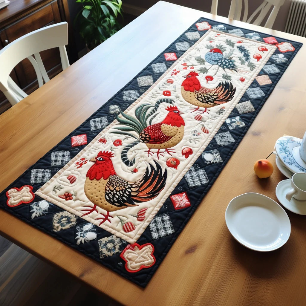 Chicken TAI280224029 Quilted Table Runner