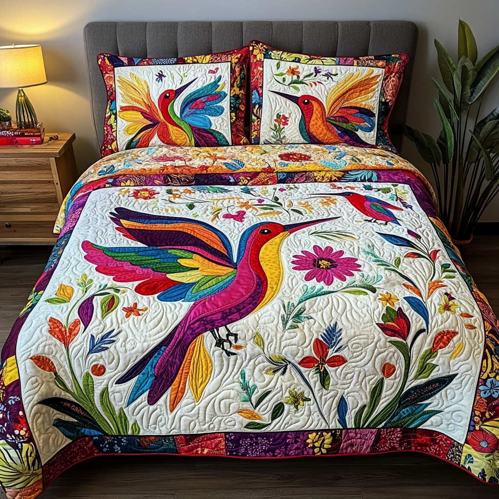 Hummingbird DAI190824328 Quilt Bedding Set