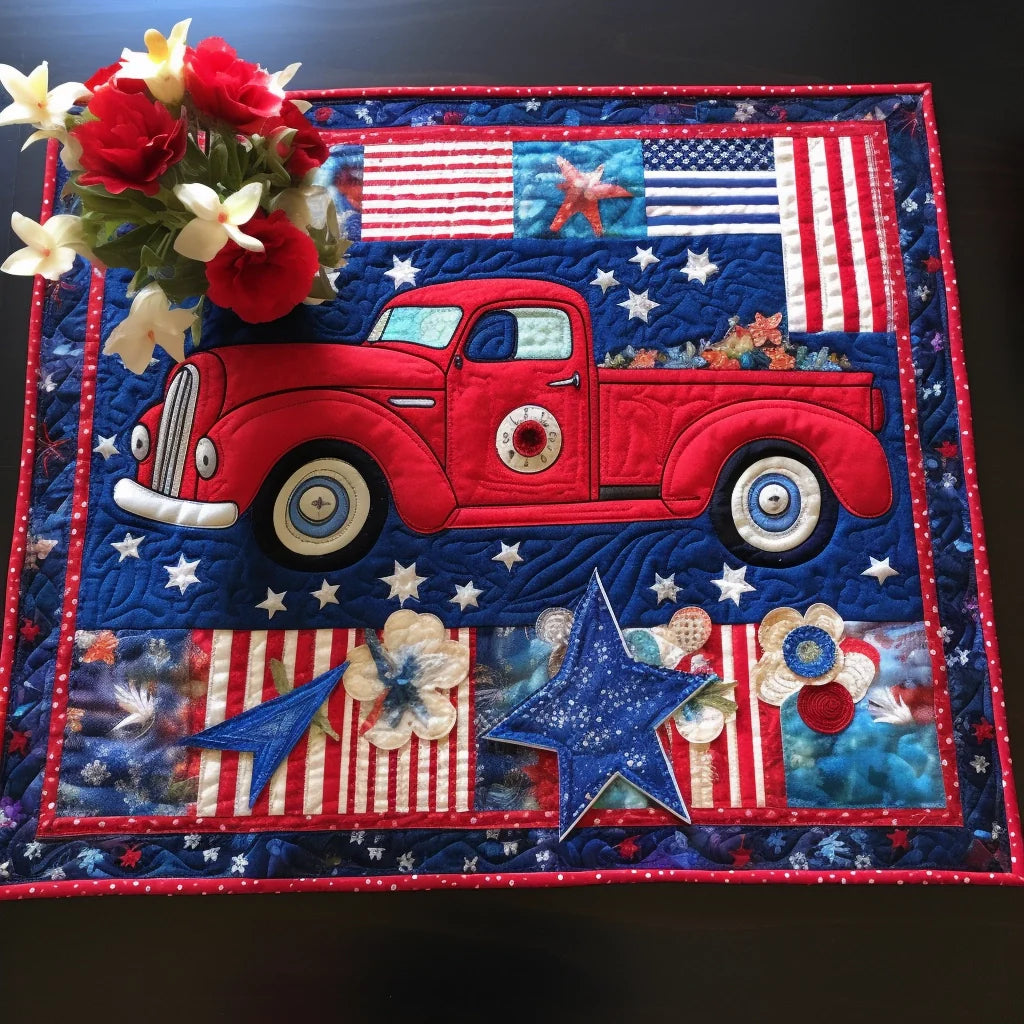 Patriotic Car TAI280224095 Quilted Placemats