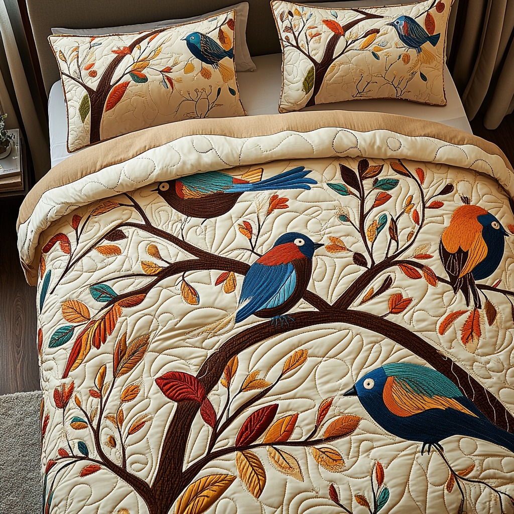 Birds TAI101224464 Quilt Bedding Set