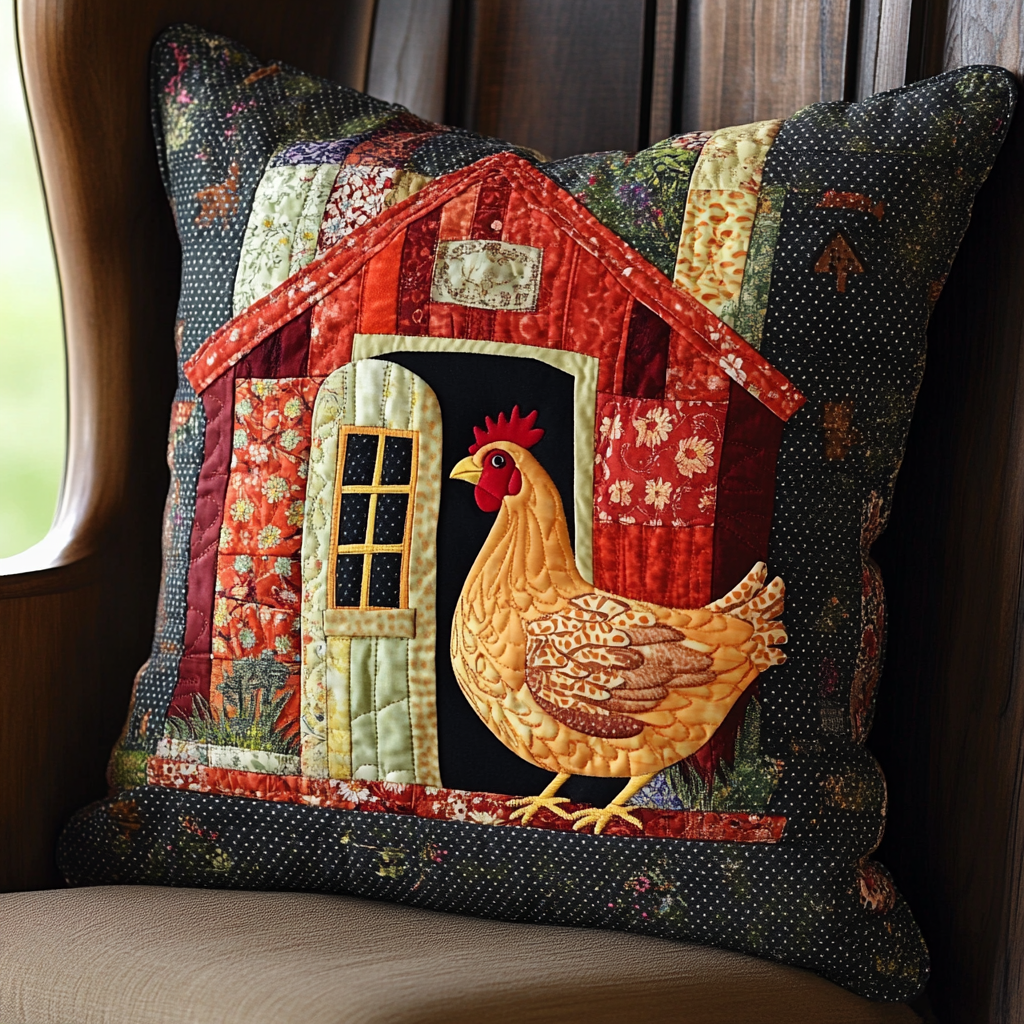 Chicken Coop DAI150125151 Quilted Pillow Case