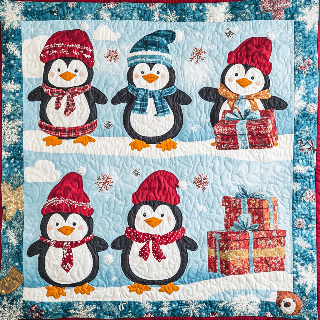 Christmas Penguin TAI201124400 Quilt Blanket