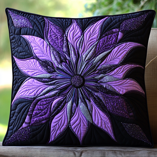 Purple Flower TAI130824147 Quilted Pillow Case