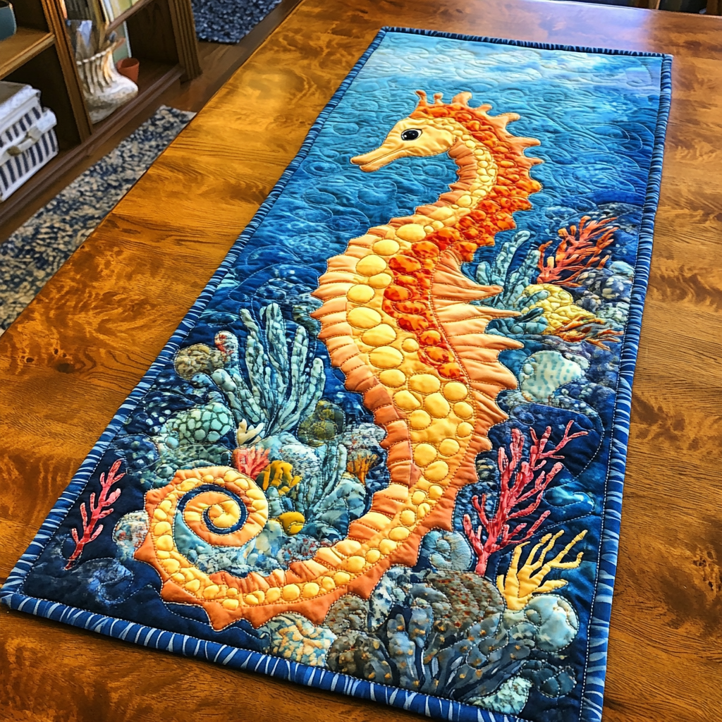 Seahorse DAI110225415 Quilted Table Runner