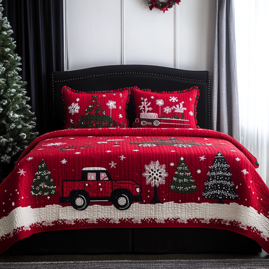 Christmas Truck TAI260924015 Quilt Bedding Set