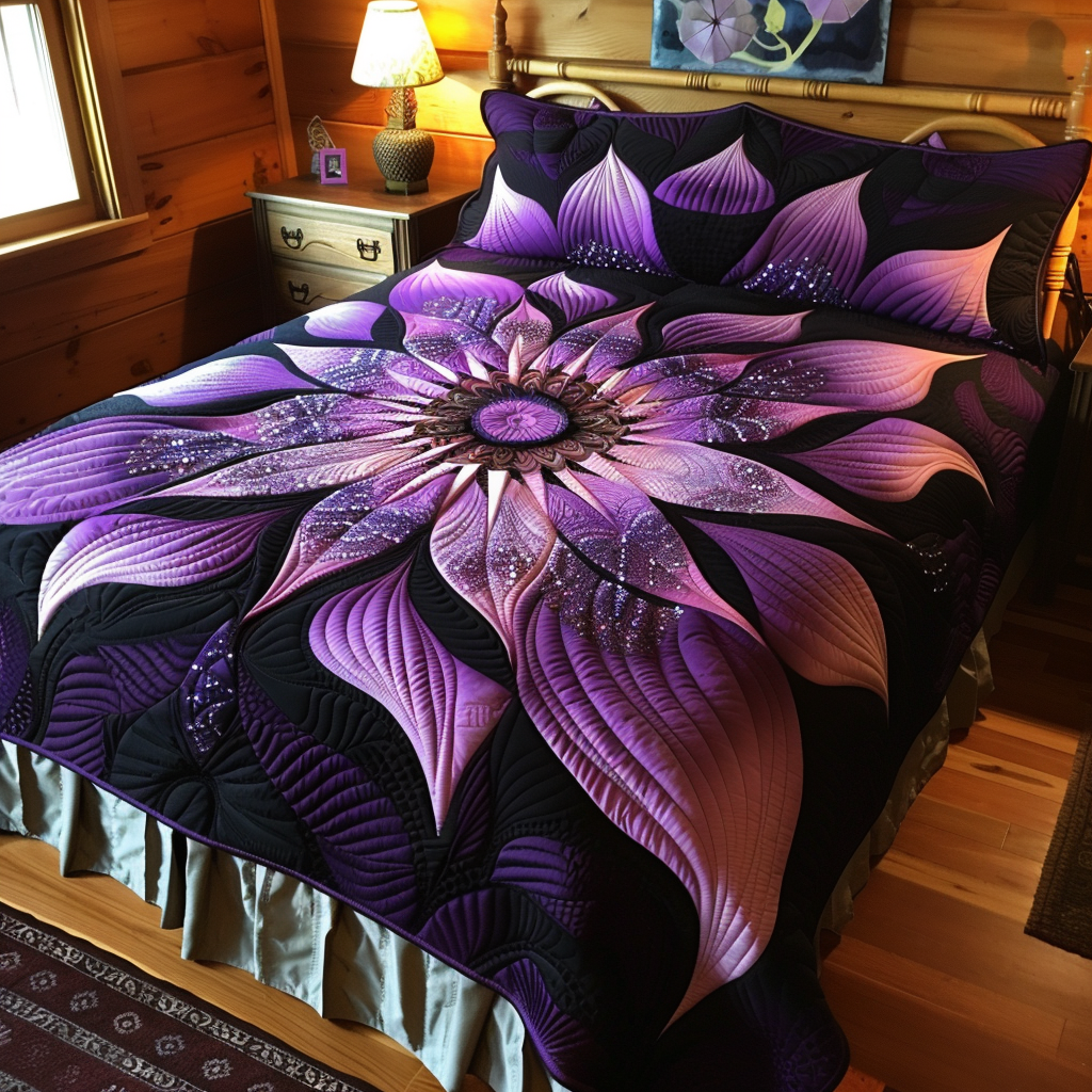 Purple Flower TAI251124131 Quilt Bedding Set