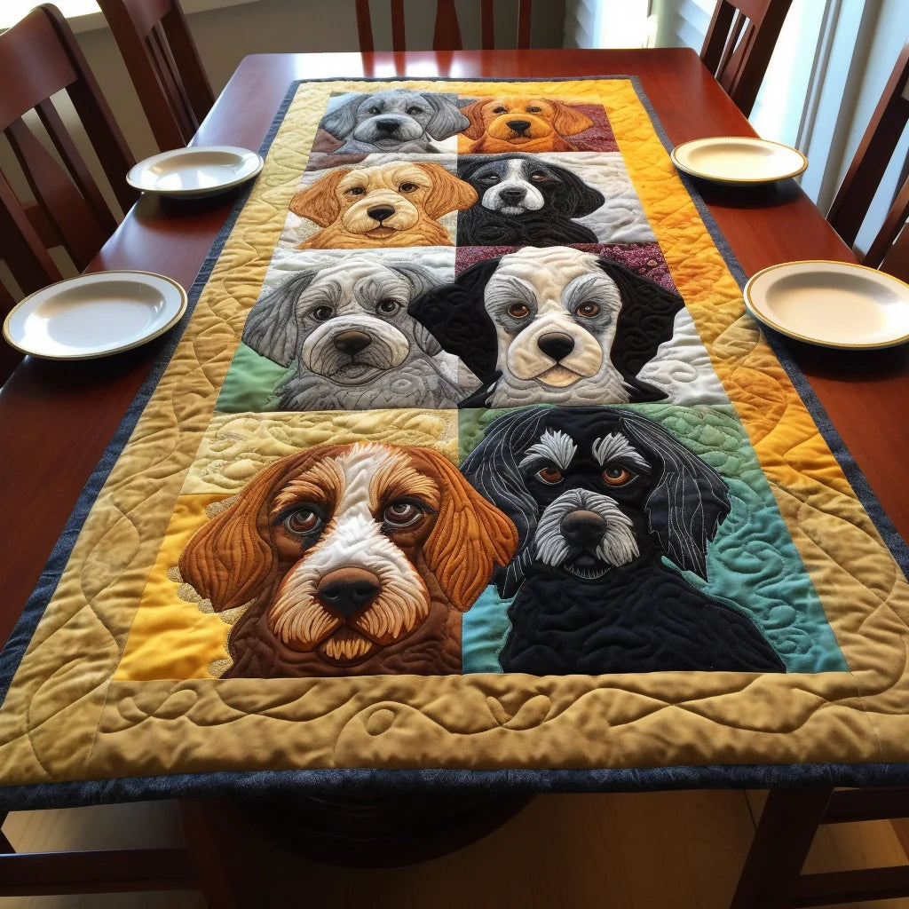 Dogs TAI060123104 Quilted Table Runner