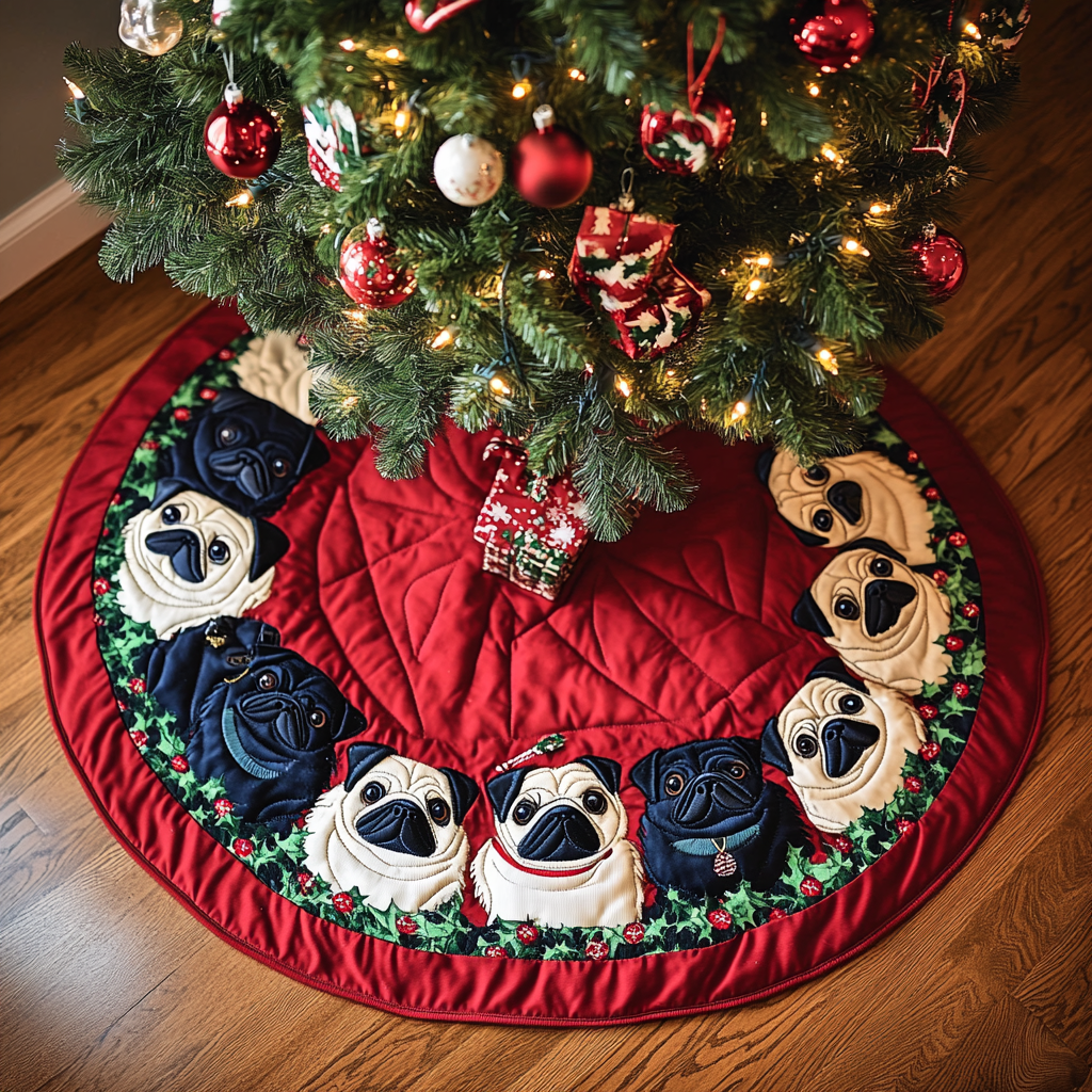 French Bulldog TAI111124404 Quilted Tree Skirt