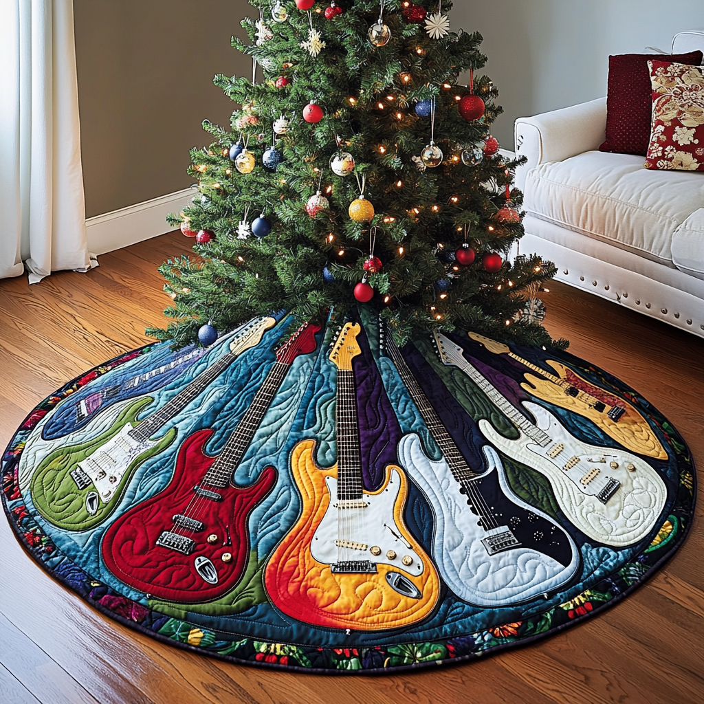 Guitar TAI041024101 Quilted Tree Skirt