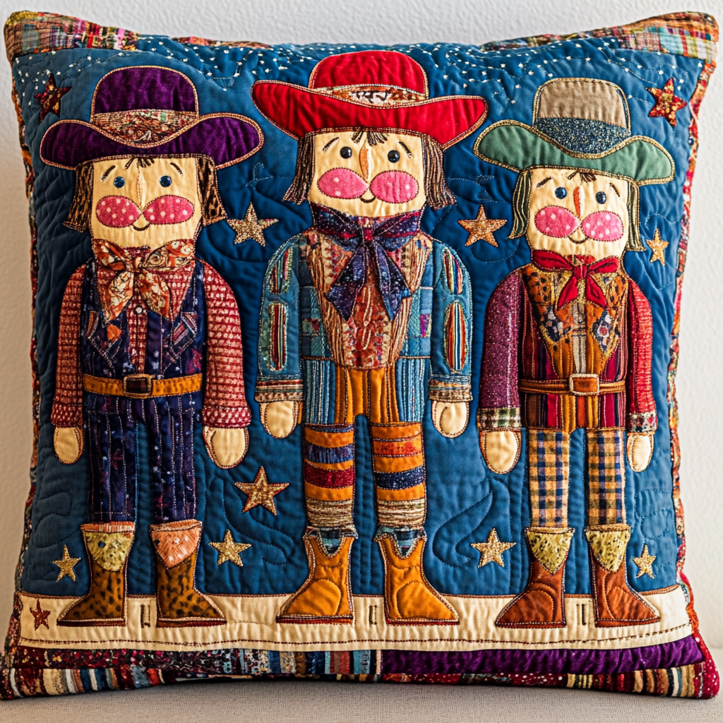 Cowboy Nutcracker DAI241224098 Quilted Pillow Case